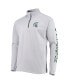 Men's Gray Michigan State Spartans Terminal Tackle Fleece Raglan Omni-Shade Quarter-Zip Jacket