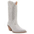 Фото #2 товара Dingo Silver Dollar Rhinestone Round Toe Cowboy Womens Silver Casual Boots DI57