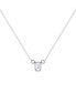 Emerald Cut Natural Diamond 14K White Gold Birthstone Necklace