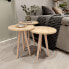 Set of 3 small tables Alexandra House Living Natural Oak Wood MDP 35 x 49 x 35 cm 35 x 45 x 35 cm 35 x 47 x 35 cm