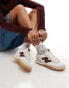 New Balance RC30 trainers with gum sole in white and burgundy