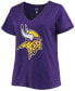 Фото #3 товара Women's Plus Size Justin Jefferson Purple Minnesota Vikings Name Number V-Neck T-shirt
