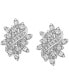 ფოტო #3 პროდუქტის EFFY® Diamond Swirl Cluster Stud Earrings (1-1/4 ct. t.w.) in 14k White Gold