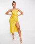 Фото #3 товара ASOS DESIGN one shoulder satin midi dress with drape bodice detail