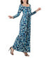 Фото #3 товара Women's Abstract Long Sleeve Pleated Maxi Dress