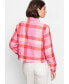 Women's 100% Linen Plaid Cropped Jacket