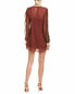 BCBGeneration Women's Long Sleeve Lace Shift Dress Chocolate M