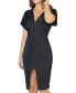 Фото #4 товара Women's Short Sleeve V-neck Twist Front Dress