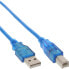 Фото #2 товара InLine USB 2.0 Cable Type A male / Type B blue transparent 3m