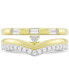 ფოტო #3 პროდუქტის 3-Pc. Set Lab-Grown White Sapphire Stack Rings (3/8 ct. t.w.) in Sterling Silver & 14k Gold-Plate