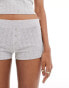 Фото #2 товара Stradivarius STR pointelle micro short co-ord in grey