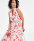 Фото #4 товара Women's Sleeveless Floral-Print Tiered Midi Dress