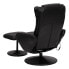 Фото #2 товара Massaging Black Leather Recliner And Ottoman With Leather Wrapped Base