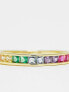 Фото #2 товара Pieces exclusive 18k plated rainbow stacking ring in gold