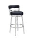 Фото #1 товара Madrid 30" Bar Height Swivel Gray Artificial leather and Brushed Stainless Steel Bar Stool