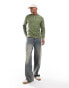 Polo Ralph Lauren lounge henley waffle long sleeve t-shirt in olive green