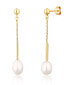 Lovely gold plated earrings with real pearl SVLE0562SD2GP00