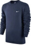 Фото #1 товара Mens Blue Pullover Long Sleeve Swoosh Logo Crewneck Sweatshirt 637902-452