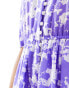 & Other Stories tiered volume maxi dress in pastel violet marble