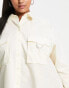 Фото #4 товара ASOS DESIGN Curve oversized shirt with utility pockets in cream