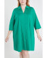 Фото #1 товара Women's Plus Size A-Line Kaftan Collar Dress