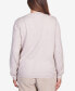 Petite St.Moritz Hummingbird Pointelle Yoke Mock Neck Sweater