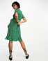 Фото #2 товара ONLY Tall frill wrap mini dress in green ditsy floral