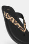 Фото #4 товара Animal print leather flat sandals