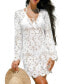 Women's White Tie Front Cover-Up Beach Dress