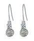 6mm Pave Crystal Ball Drop Wire Earrings in Sterling Silver