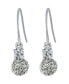 ფოტო #2 პროდუქტის 6mm Pave Crystal Ball Drop Wire Earrings in Sterling Silver