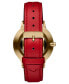 ფოტო #7 პროდუქტის Women's Boulevard Red Leather Strap Watch 38mm