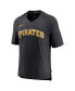 Фото #3 товара Men's Black Pittsburgh Pirates Authentic Collection Pregame Raglan Performance V-Neck T-shirt