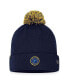 ფოტო #2 პროდუქტის Men's Navy St. Louis Blues 2023 NHL Draft Cuffed Knit Hat with Pom