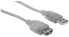 Фото #3 товара Manhattan USB-A to USB-A Extension Cable - 4.5m - Male to Female - 480 Mbps (USB 2.0) - Hi-Speed USB - Translucent Silver - Lifetime Warranty - Polybag - 4.5 m - USB A - USB A - USB 2.0 - Male/Female - Silver