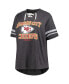 Фото #3 товара Women's Heather Charcoal Kansas City Chiefs Plus Size Lace-Up V-Neck T-shirt