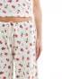 ASOS DESIGN waffle wide leg trouser co-ord in fruit print