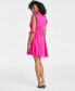 Фото #2 товара Ruffled-Sleeve Tie-Waist Minidress, Created for Macy's