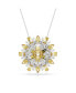 Flower, Long, Yellow, Rhodium Plated Idyllia Pendant Necklace