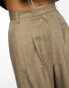 Фото #4 товара Miss Selfridge tailored slouchy wide leg trouser in khaki fleck