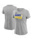 Фото #2 товара Women's Heathered Gray Los Angeles Rams Super Bowl LVI Champions Confetti T-shirt