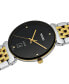 ფოტო #3 პროდუქტის Women's Swiss Florence Classic Diamond Accent Two Tone Stainless Steel Bracelet Watch 38mm