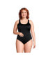 Фото #3 товара Plus Size Chlorine Resistant High Leg Soft Cup Tugless Sporty One Piece Swimsuit