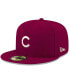 Фото #2 товара Men's Cardinal Chicago Cubs Logo White 59FIFTY Fitted Hat