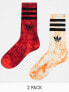 Фото #1 товара adidas Originals 2 pack crew socks in red orange tie dye