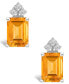 ფოტო #5 პროდუქტის Citrine (3-1/5 ct. t.w.) and Diamond (1/8 ct. t.w.) Stud Earrings in 14K Yellow Gold or 14K White Gold