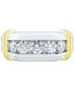 ფოტო #3 პროდუქტის Men's Lab Grown Diamond Horizontal Five Stone Ring (1-1/2 ct. t.w.) in 10k Two-Tone Gold