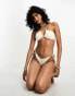 Фото #4 товара South Beach tie side bikini bottom in cream scrunch