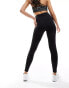 Фото #3 товара Monki seamless yoga high waist active gym leggings in black