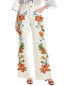 Фото #1 товара Farm Rio Embroidered Floral Twill Pant Women's White Xl